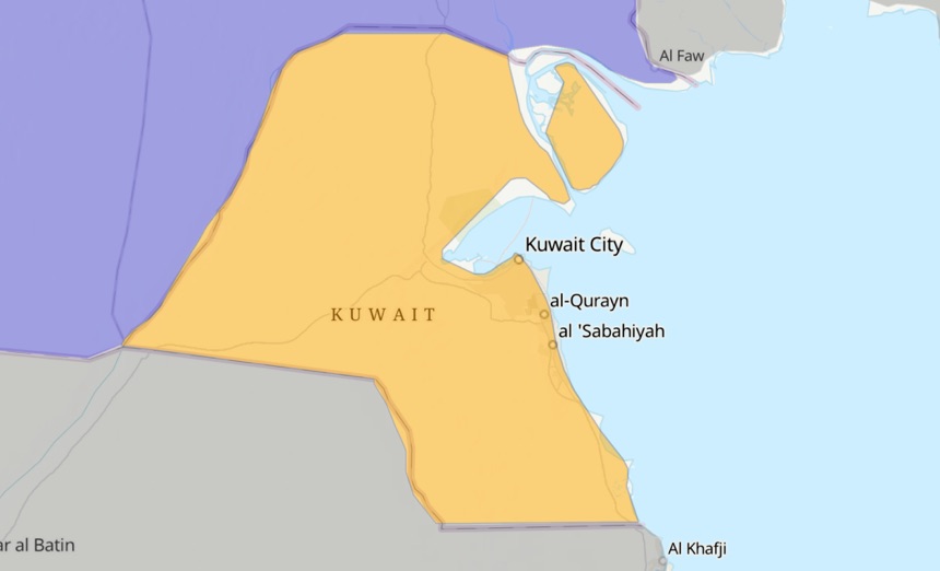Map of Kuwait
