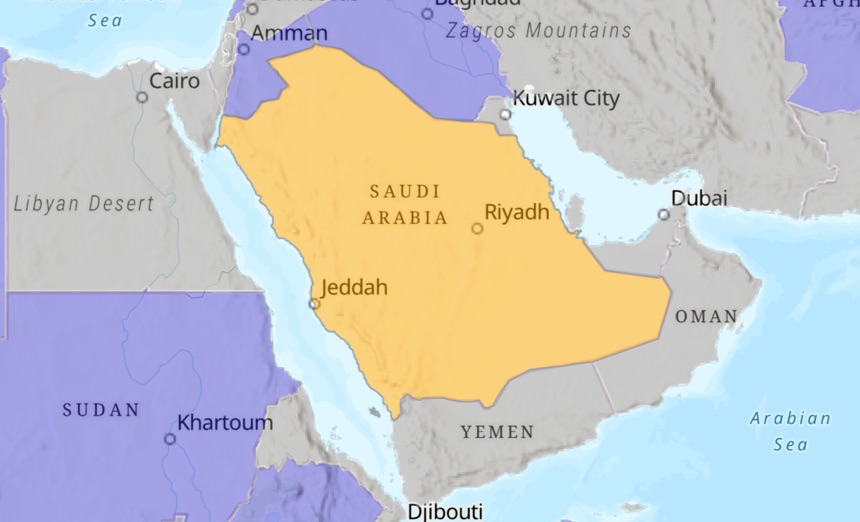 Map of Saudi Arabia