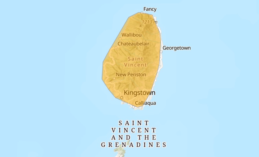 Map of Saint Vincent and the Grenadines