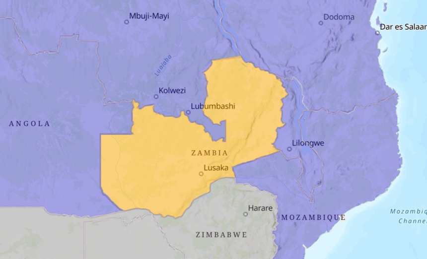 Map of Zambia